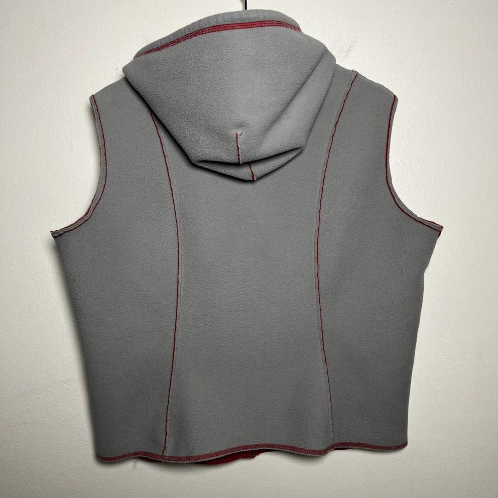 Nike Therma Fit Reversible Hooded Vest Textured Red Gray Boys size large 12-14 - Picture 12 of 14